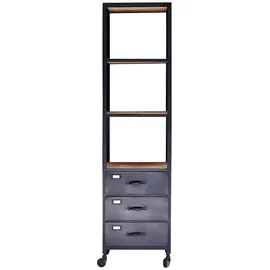 Tikamoon Bücherregal 43 x 167 x 40 cm Schwarz