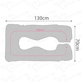 OEM Schwangerschaftskissenbezug Typ U 100 x 100 cm Grau