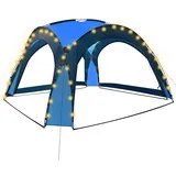 vidaXL Partyzelt mit LED und 4 Seitenwänden 3,6x3,6x2,3 m Blau