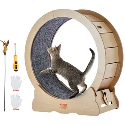 VEVOR Katzenlaufrad für Katzen im Innenbereich mit Katzenkratzer Laufrad 75cm