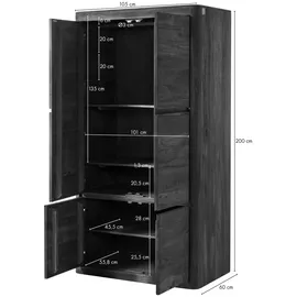 MASSIVMOEBEL24.DE Kleiderschrank Toronto 105 x 200 x 60 cm Braun