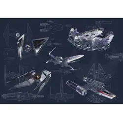 KOMAR Vliestapete »Star Wars Blueprint Dark«, bunt, glatt