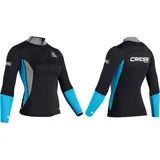CRESSI Guardian Lady Neoprene Jacket Black/Aquamarine 2mm XL/5-2mm Neoprenjacke, zum Schwimmen, Schnorcheln, Sup, Surfen, Kajakfahren und Anderen Wassersportarten, Schwarz/Aquamarin, XL/5, Frau