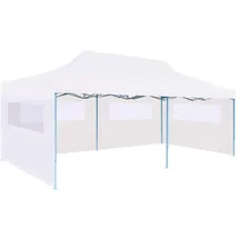 vidaXL Pop-Up Partyzelt 3 x 6 m inkl. Seitenteile weiß