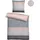 biberna Bettgarnitur Quermuster Grau/Silber 135 x 200 cm + 80 x 80 cm