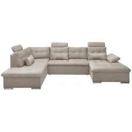 ed exciting design ED Lifestyle Medan U Sofa 3-teilig Holzwerkstoff/Nosag - Braun