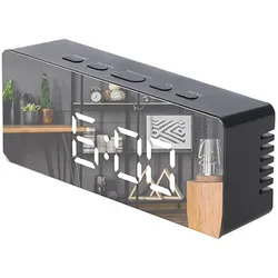 Adler AD 1189B Wecker in Schwarz mit digitaler LED Anzeige und Temperatur