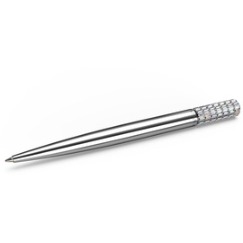 Swarovski Kugelschreiber, Weißer und Verchromter Stift mit Edlen Swarovski Kristallen