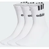 adidas 3-Streifen Linear Half-Crew Cushioned Socken, 3 Paar White / Black 43-45
