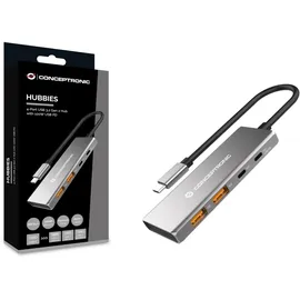 Conceptronic HUBBIES15G 4-Port USB 3.2 Gen-2 Hub, 10Gbps, USB-C x 2, USB-A x 2, 100W USB PD