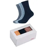 s.Oliver 3er Pack s.Oliver Hygge Rib Socken in Geschenkbox 5900 - dark blue 35-38