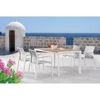 BEST Freizeitmöbel Best Paros+Tisch 5-tlg. 160x90cm Weiß