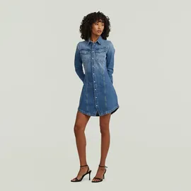 G-Star Pitched Hem Shirtkleid Blau 36