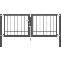GAH Alberts Doppeltor Flexo Plus 200 cm x 80 cm Pfosten 80 cm x 80 cm Anthrazit