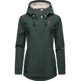 Ragwear Damen, Übergangsjacke Funktionsjacke Softshelljacke wasserabweisend mit Kapuze Monadde Softshell Dark Green Gr. 3XL - 3XL