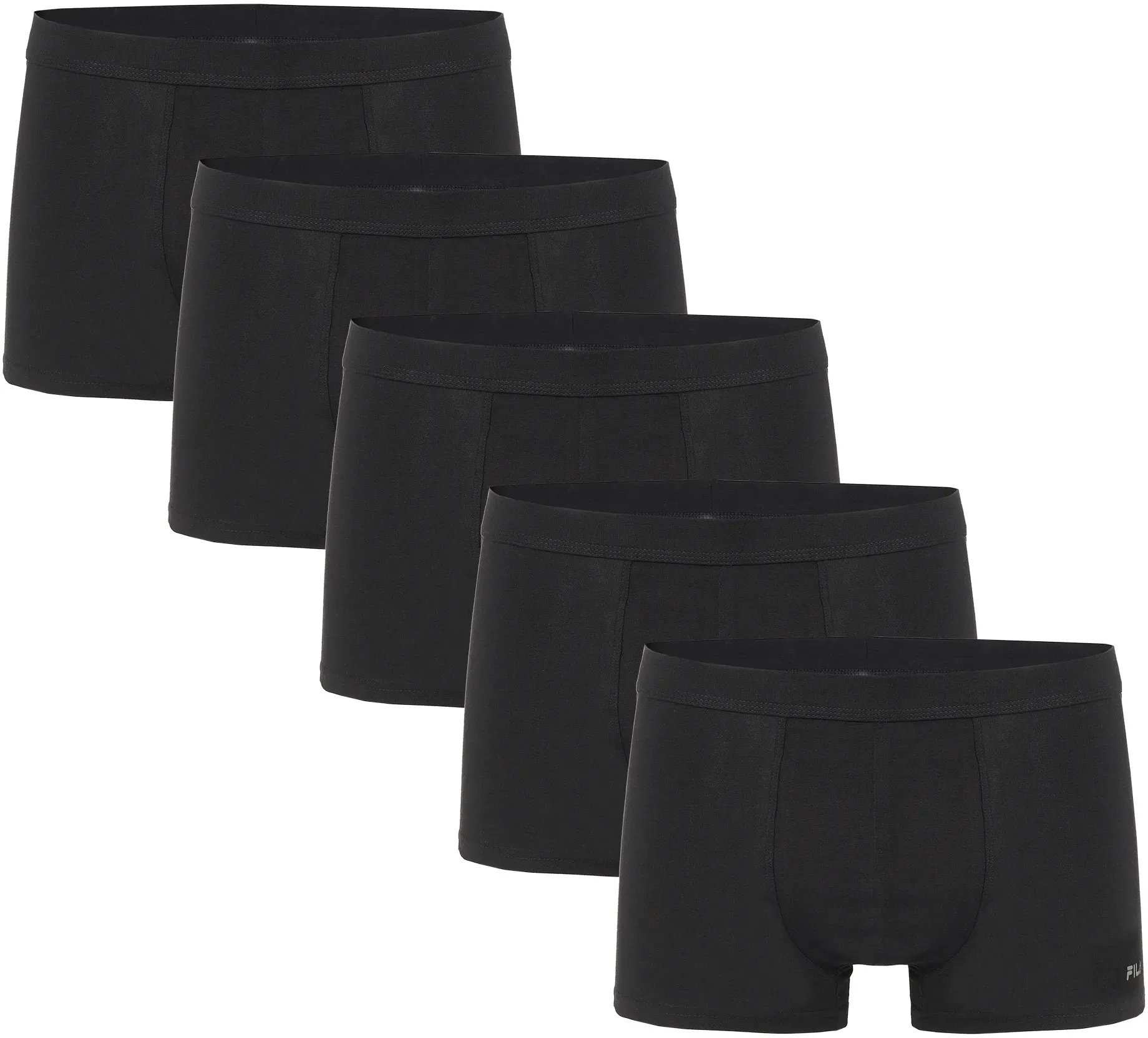 Boxer FILA, Herren, Gr. S, schwarz (200, schwarz), Single Jersey, Obermaterial: 95% Baumwolle, 5% Elasthan, körpernah, Unterhosen, ohne Eingriff, Multipack, Cotton-Mix