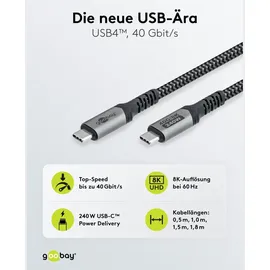 goobay USB-C 0,5 m Schwarz/Grau