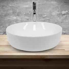 luxebath Rundes Aufsatzwaschbecken 40 x 13,5 cm