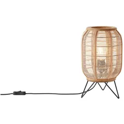 BRILLIANT Tischleuchte "Tanah", schwarz (schwarz, natur), Ø 21cm H: 33cm, Lampen, schwarz/natur, Nachttischleuchte