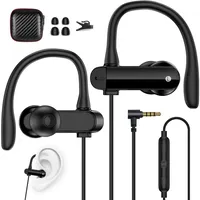 In Ear Kopfhörer mit Kabel SportKopfhörer mit Ohrhaken 1,8M Mikrofon & Lautstärkeregler 3,5MM Kopfhörer für Samsung A25 iPhone iPad HiFi-Klang für MP3 MP4 Laptop Gaming Büro Workout Musik Reisen Radio