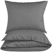 Carpe Sonno Mikrofaser-Bettwäsche, Grau, Uni, Füllung: Polyester, Rechteckig, 200x200
