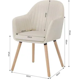 Woltu Esszimmerstuhl Samt Cremeweiß 4er Set