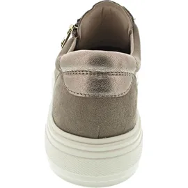 CAPRICE Damen Sneaker flach aus Leder mit Reißverschluss, Braun (Mud Comb), 40