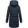 Navahoo Damen, Wintermantel warmer Steppmantel lang mit Kapuze und abnehmbarem Fleece-Kragen Knutschilein Navy Gr. S - S