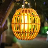 Solarlaterne für Außen, Solar Rattan Laterne, Solarlampen für Außen Garten, Solarleuchten Garten Deko, Hängend Solar Gartenleuchten für Draußen, Balkon, Terrassen, Outdoor, Gartendeko (B)