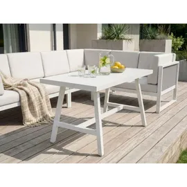 Beliani 6-Sitzer Lounge Set Aluminium grau/weiß