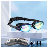 XDeer Schwimmbrille Mirror Schwimmbrille für Erwachsene mit Aufbewahrungsbox, Komfort Profi Schwimmbrillen mit Spiegel goldfarben