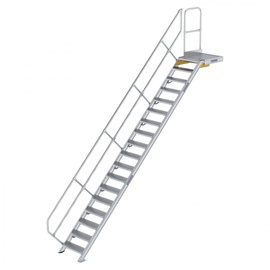 Günzburger Munk, Treppe mit Plattform 45° inkl. einen Handlauf, 600mm Stufenbreite 600 mm 18 Stufen