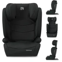 Deryan Charlie i-Size Kindersitz 100-150 cm, Kinderautositz mit Isofix, Gruppe 1/2/3, 9-36 kg, 3,5 bis 12 Jahre, mit Gurtbefestigung, Seitenaufprallschutz, Verstellbare Kopfstütze, Schwarz