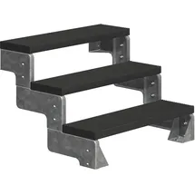 DOLLE Außentreppe Gardentop 3 Stufen anthrazit ohne Geländer, Breite 80 cm, Trimax