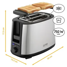 First Austria 2-Scheiben Toaster Schwarz/Edelstahl