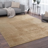 Paco Home Teppich Wohnzimmer Kurzflor Waschbar Weich rutschfest Modern Einfarbiges Muster Beige Creme, Grösse:240x340 cm