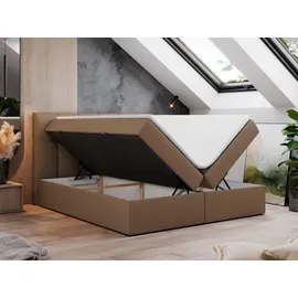 MKS Boxspringbett 140 x 200 cm H3 Braun