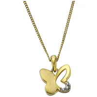 ZEEme Kette mit Anhänger Gold 333 Schmeterling-Motiv gelb