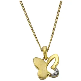 ZEEme Kette mit Anhänger Gold 333 Schmeterling-Motiv gelb