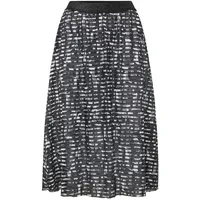 GOLDNER A-Linien-Rock Damen Gestreift Schwarz/Weiß 38