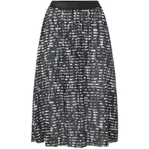 GOLDNER A-Linien-Rock Damen Gestreift Schwarz/Weiß 38