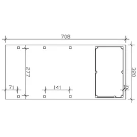 SKANHOLZ Carport Friesland 3,20 x 7,08 m nussbaum inkl. Abstellraum