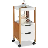 Relaxdays Servierwagen braun 30,0 x 30,0 x 69,0 cm