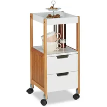 Relaxdays Servierwagen braun 30,0 x 30,0 x 69,0 cm
