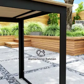 Outsunny Gartentisch 175 x 78 x 75 cm Schwarz/Gelb