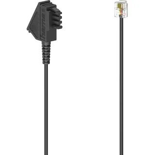 Hama Telefonkabel TAE-F-Stecker/Modular-Stecker 6p4c] Schwarz