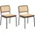 Beliani Esszimmerstuhl Rattan Braun 2er Set