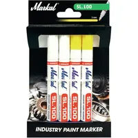 Markal Industrie-Lackmarkierer SL.100 weiss/gelb 4er Set