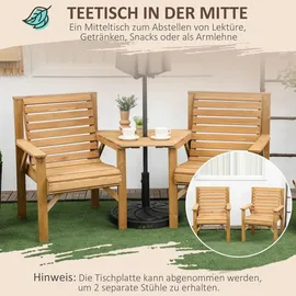 Outsunny Bistroset 3-tlg. Braun