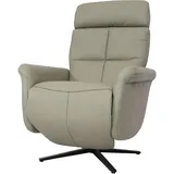 MCW Relaxsessel MCW-L10, Design Fernsehsessel TV-Sessel Liegesessel, Liegefunktion drehbar, Voll-Leder ~ grau